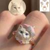 Mini Cat Ring Sweet Animal Jewelry Cute Dog Ring  Girlfriend Gift