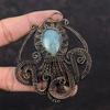 Aquamarine Pendant Copper Wire Wrapped Pendant Handmade Pendant Unique Copper Design Jewelry Real Gemstone Pendant Octopus Jewelry For Gift