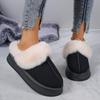 Luxury Faux Fur Indoor Slippers Women 2025 Winter Warm Short Plush Suede Mules Slippers Soft Thick Bottom Furry Bedroom Slides
