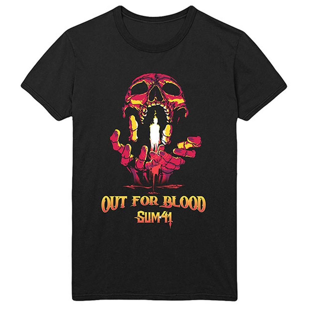 Men's Sum 41 Out For Blood (Back Print) Slim Fit T-shirt Large Black