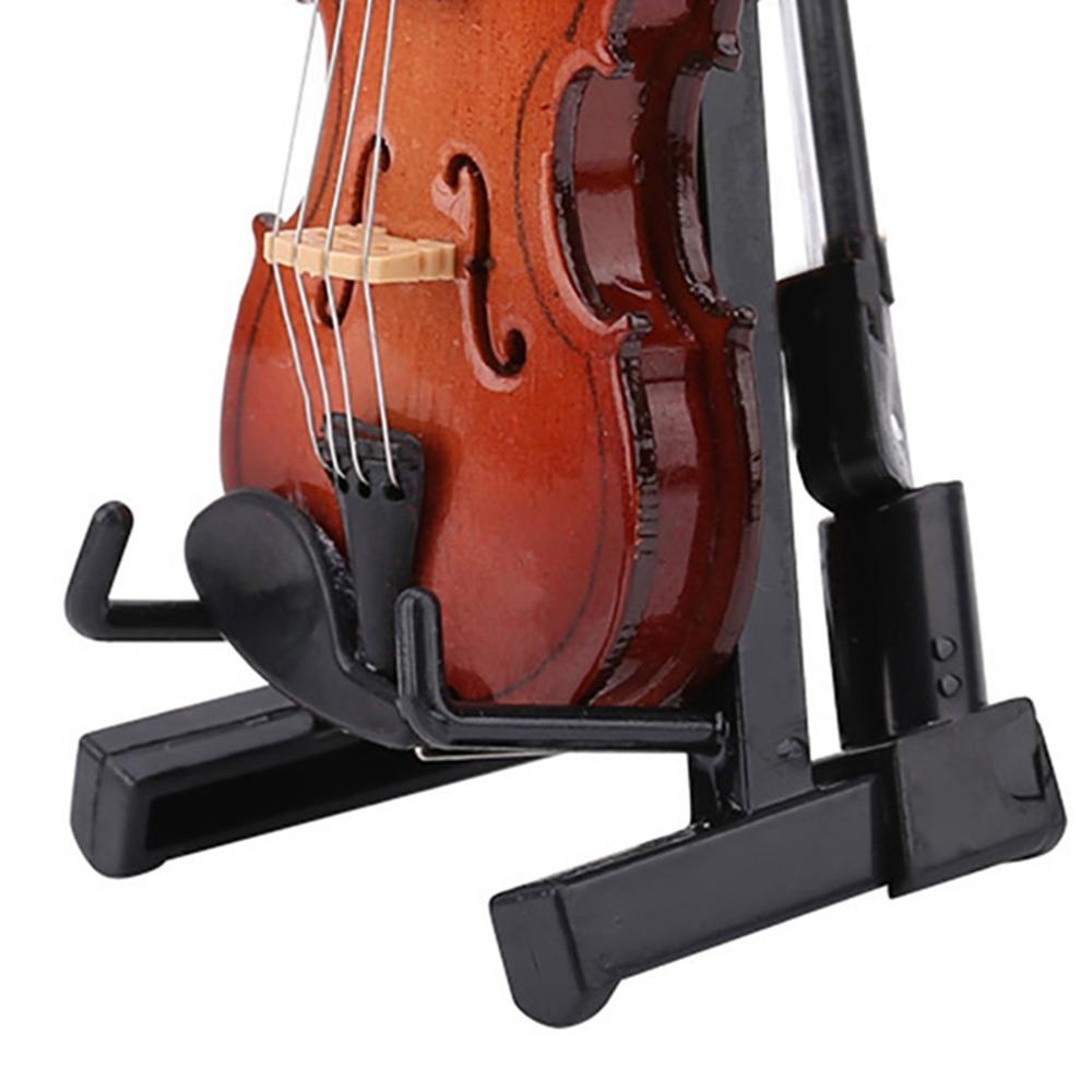 With Bow Miniature Violin Model Wooden Dollhouse Accessories Mini Violin Replica Room Decor