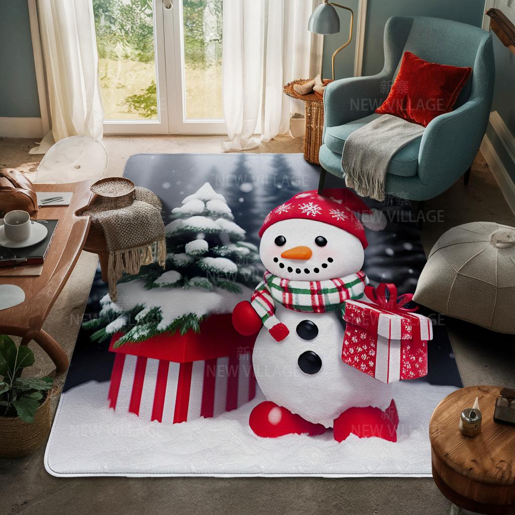 Ковер у входа в дом Домашний коврик у двери Гостиная Ванная Комната Ноги ванная комната Нескользящие коврики с водопоглощением для ванной Счастливого Рождества зима