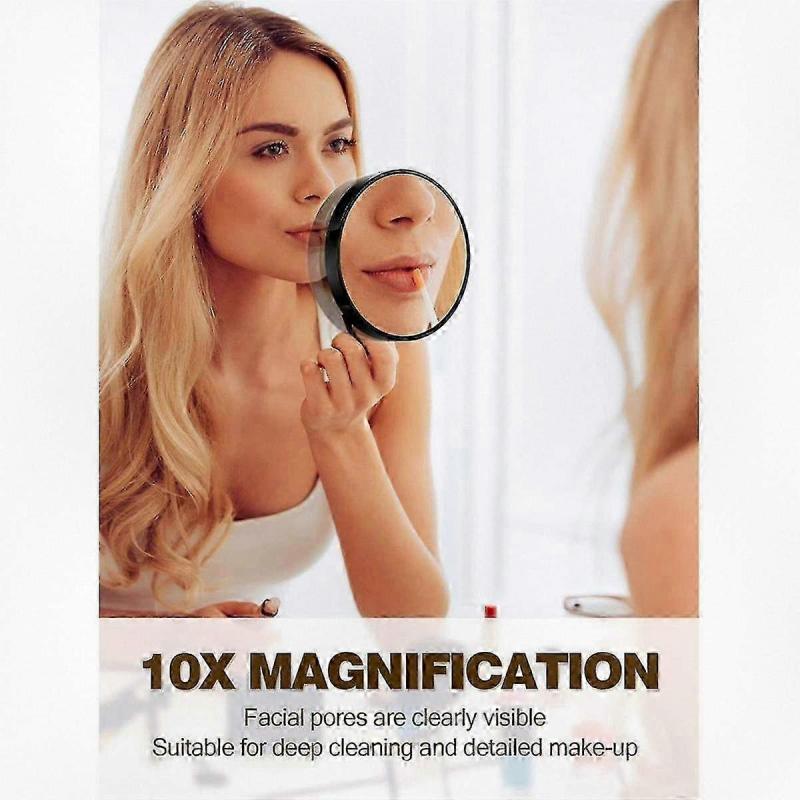 30X Magnifying Mirror with Tweezers and 2 Suction Cups - Portable Makeup Mirror for Grooming, Travel & Precise Beauty Care