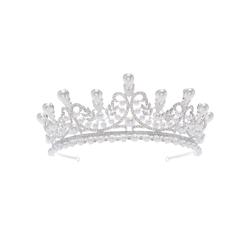 Popular European Style Bridal Pearl Rhinestone Crown Tiara Hair Accessories Wedding Dress Wedding Accessories