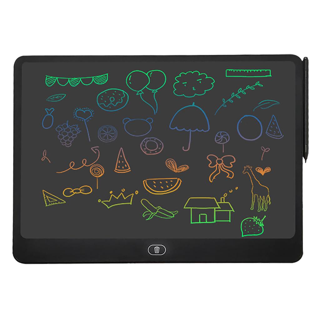 16 Inch Electronic LCD Writing Board Colorful Drawing Doodle Board Tablet for Outdoor Travel Black