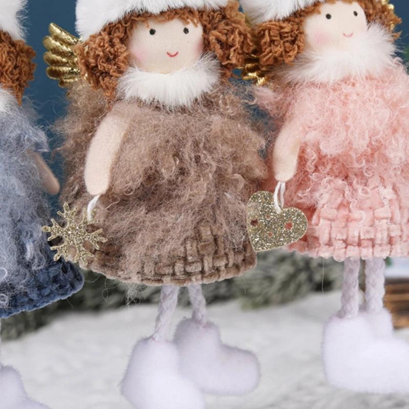 Новый Рождественский Ангел Кукла Подвеска Ангел Рождественская Елка Подвеска Плюшевые Подвесные Украшения Шармы Новогодние Подарки Рождественские Товары