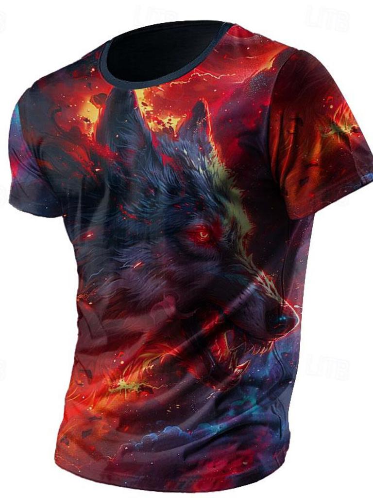 Flame Animal модная мужская футболка с 3D принтом футболка для уличного спорта уличная футболка черная рубашка с круглым вырезом летняя весенняя одежда одежда