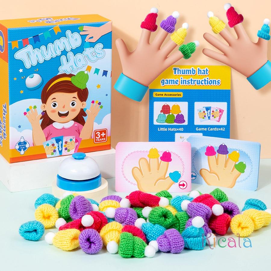 Детские наперстки для пальцев, подбор цветов, игры Монтессори, тренировка когнитивного мышления правой и левой руки, развивающие игрушки, подарки