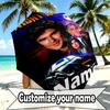 Custom Name Personalized Knight Rider Print Umbrella, Auto Open Close, 8‑Rib Sturdy Frame, Commute Camping Hiking Use, Birthday Gift