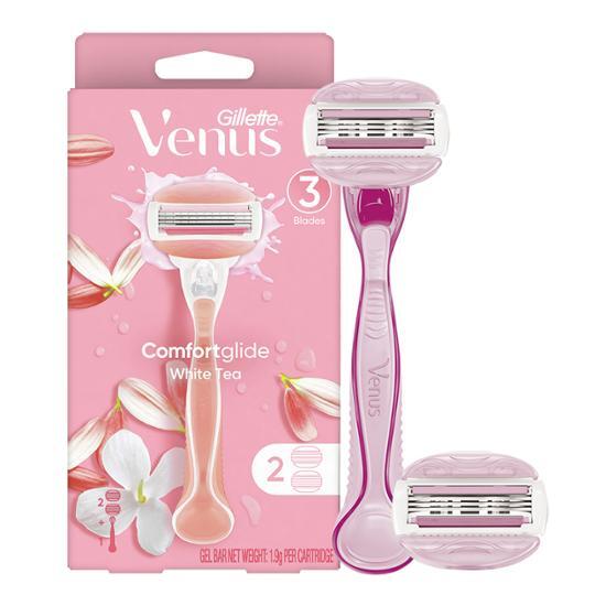 Бритва Venus Comfort Glide White Tea (Ручка + 2 лезвия) [Мыло прилагается]