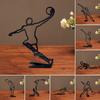 Фигурка спортсмена из проволоки, минималистская абстрактная железная проволока, спортсмены, контурная статуя, скульптура, домашний офис, книжная полка, украшение для рабочего стола, орнамент