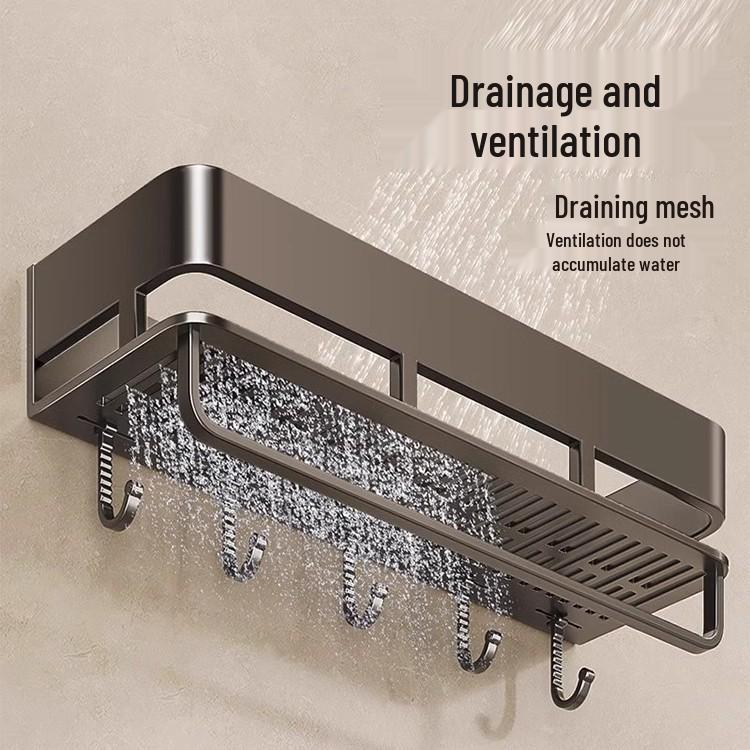 Настенная полка для ванной без сверления и органайзер для косметики