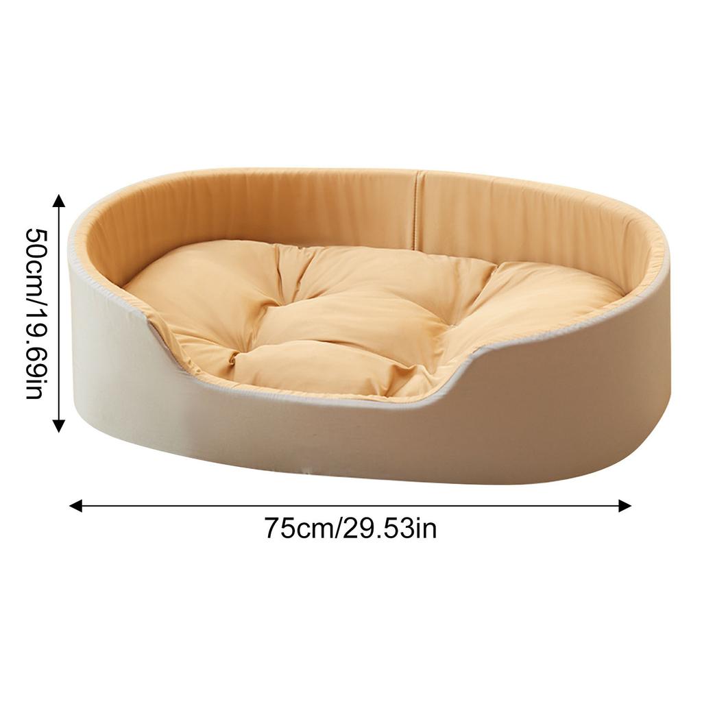 Лежанка для маленьких и средних собак и кошек, моющаяся делюкс, нескользящее дно, высокие и низкие бортики, со съемным универсальным матрасиком, не прилипает шерсть