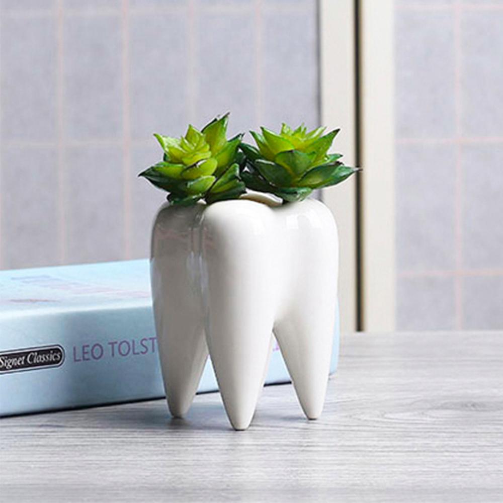 Креативный цветочный горшок в форме зуба, керамический горшок для цветов, офисный домашний декор, украшения, садовые принадлежности, горшок для суккулентов, горшок для растений