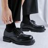 Модные брендовые повседневные кожаные туфли мужские на высокой подошве на платформе японские Харадзюку корейские уличные модные деловые свадебные кожаные туфли