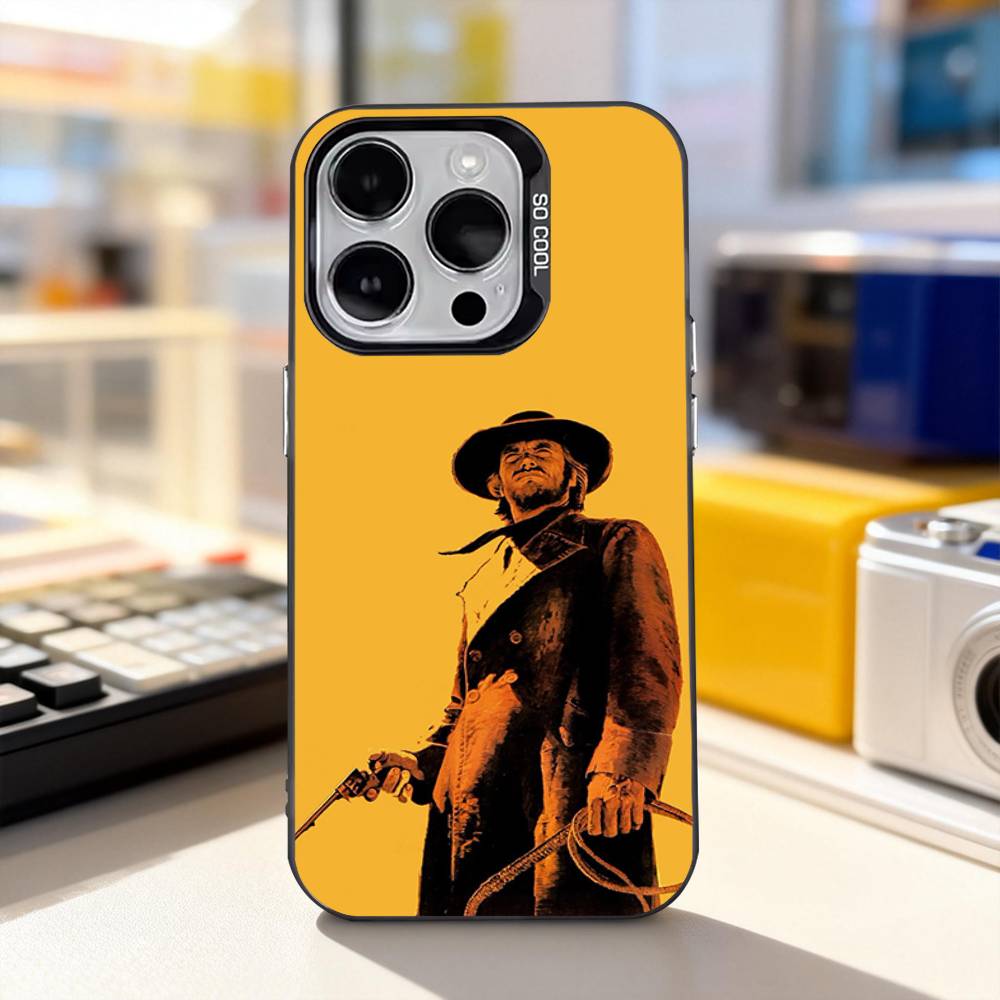 Крутой Ковбой Клинт Иствуд Для iPhone 17,16,15,14,13,12,11,Pro,Max,Plus,E,Air,Mini Противоударный Черный Матовый Жесткий Бампер Чехол для Телефона