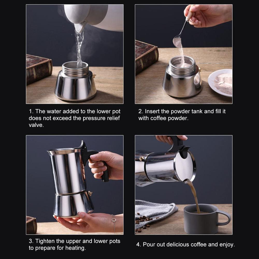 Heat Insulated Handle Stainless Steel Coffee Pot Pour Over Coffee Pot Camping Travel