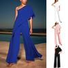 Women Ladies Solid Cold Shoulder Loose Playsuit Party Jumpsuit Long Trouser