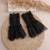 2Pairs Elegant Arm Sleeves With Lace Flower Elastic Wrist Cuffs Extension Faux Sleeves For Office Women Dress Enhancer