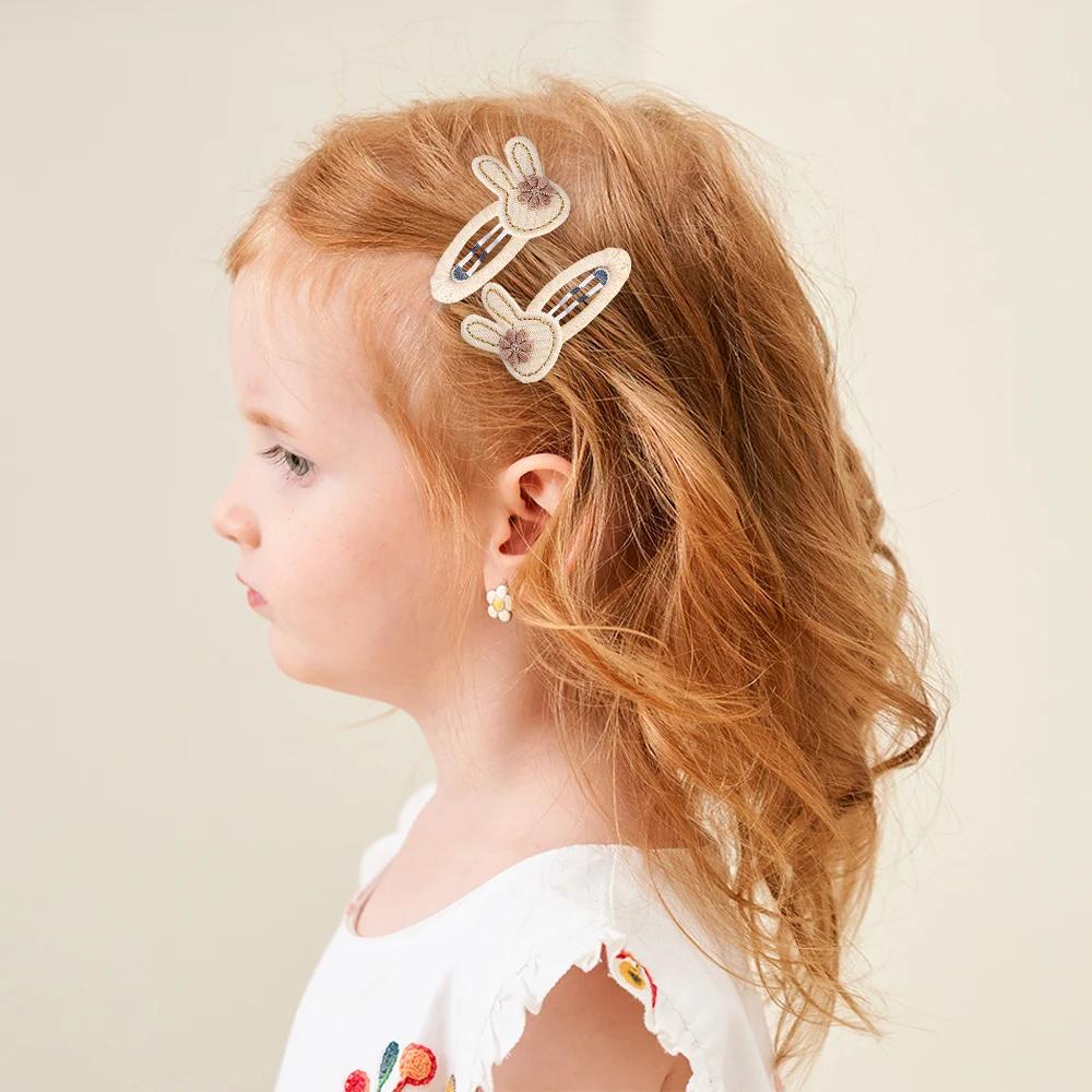 LOVEKIKI 2Pcs Cartoon Rabbit Hairclip Handmade for Kids Girls Hairbangs Sweet Hairgripes Barrette Ins Style Hairpin Ornaments