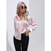 Women's New Popular Satin Shirt Imitates Silk Long Sleeved Shirt