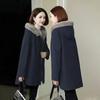 Зимнее пальто большого размера с упитанной и увеличенной шерстью, женское, средней и длинной длины, свободное, имитация овечьей шерсти, пальто с подкладкой из хлопка