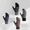 Winter Men's Plush Cold and Warm Gloves with Split Finger Touch Screen Knitted Gloves