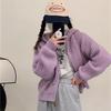 Короткий вязаный кардиган с капюшоном женский осенне-зимний новый свитер-куртка женский свободный ленивый стиль