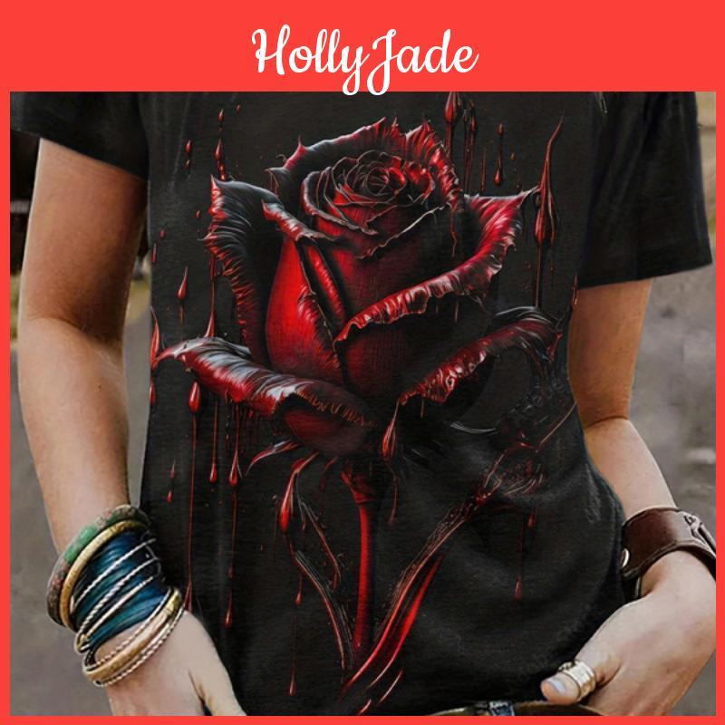 Shirts Womens T Short Fashion Sleeve Top For Women 3d Safflower Pattern Tshirt Y2k Women Blouse Oversized Tees Female Clothing