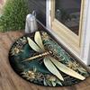 60*90cm Retro 3D Dragonfly Floor Mat, Entrance Foyer Carpet, Dirt-resistant and Easy-to-maintain Crystal Velvet Floor Mat