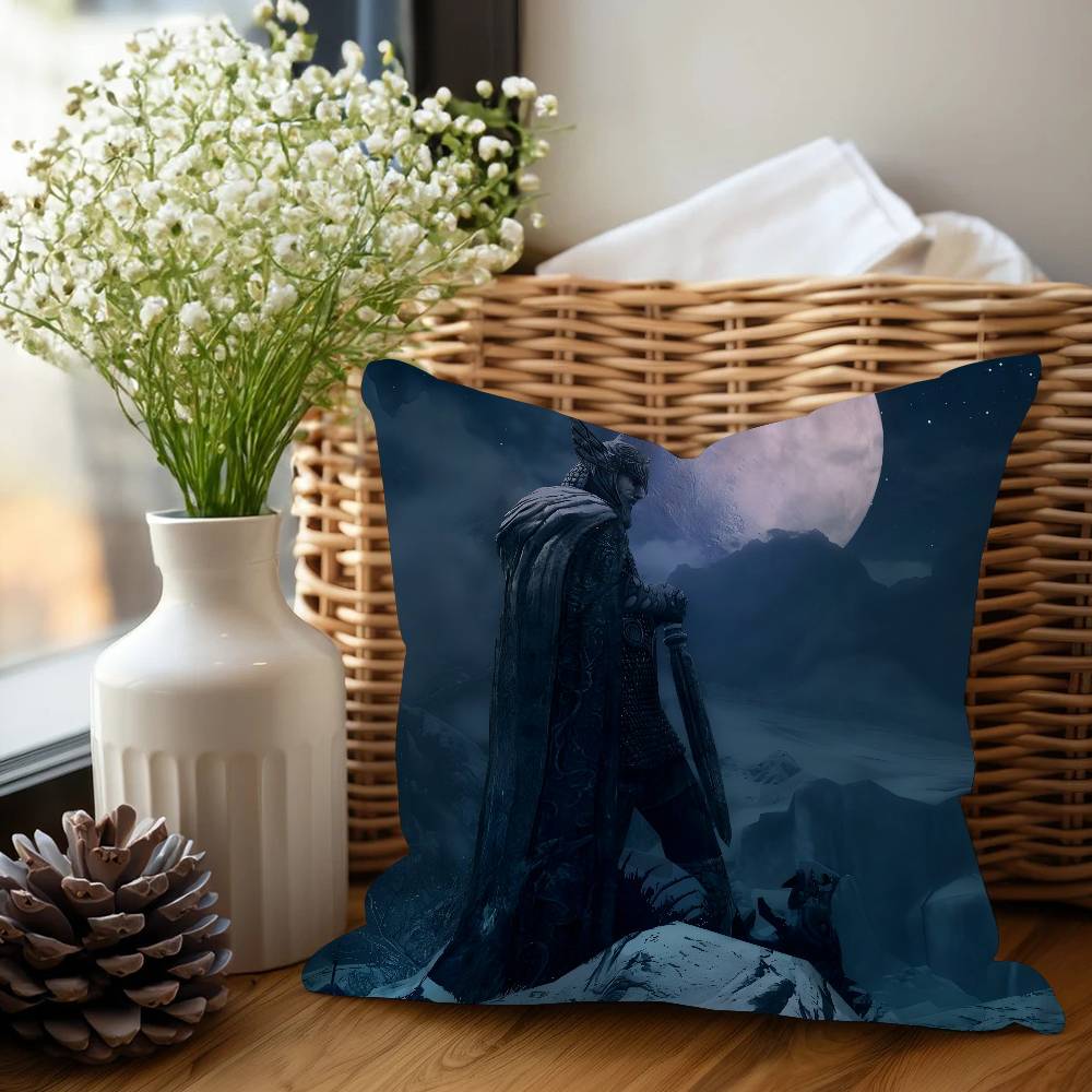 Подушка для офиса E-Elder S-Scrolls V Skyrim Наволочка для подушки Подушка для автомобиля 45X45СМ Наволочка для поясничной подушки Наволочка для диванной подушки