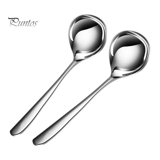 2 шт., набор половников из нержавеющей стали, утолщенная длинная ручка, ложки с круглым краем, можно мыть в посудомоечной машине, ложка для соуса