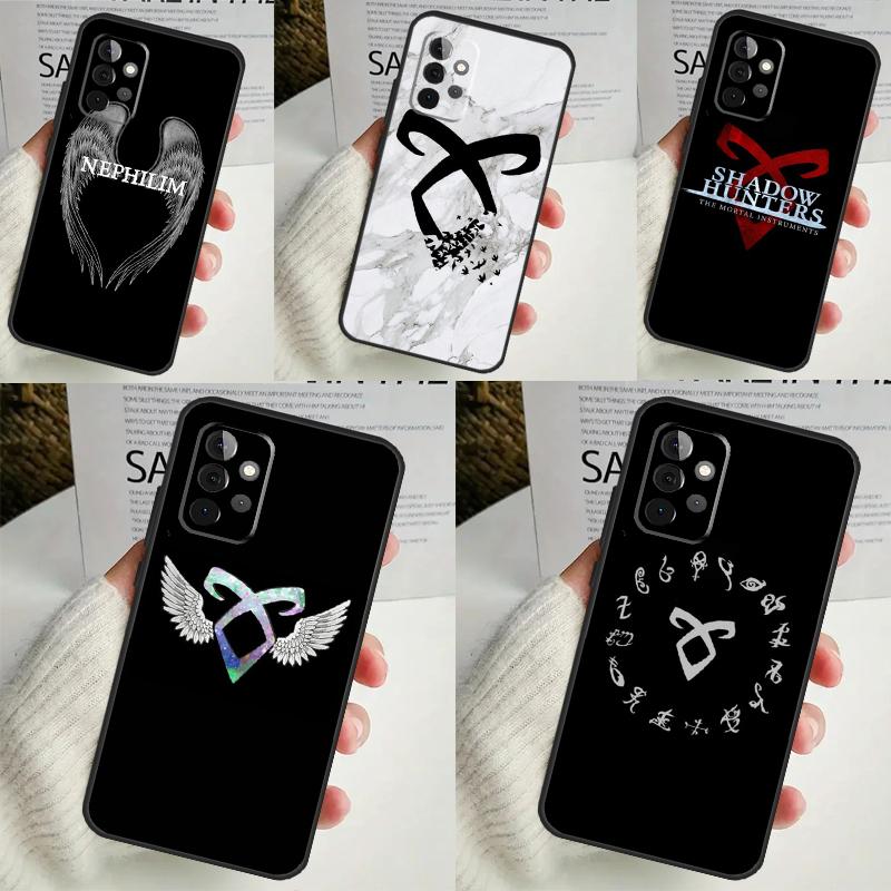 Shadowhunters Angelic Rune Logo Case For Samsung Galaxy A54 A34 A14 A13 A33 A53 A12 A32 A52 A71 A51 A15 A25 A35 A55 Cover