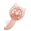 Hand Press Fan Cartoon Cat Ear Handheld Fan No Battery Manual Small Cooling Fan for Travel Outdoor
