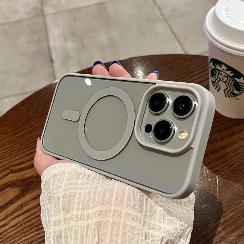 Simple and Transparent, Suitable for Apple 16 Mobile Phone Case Magnetic Suction IPhone14 Titanium 15ProMax Silicone Anti-drop Hard Case