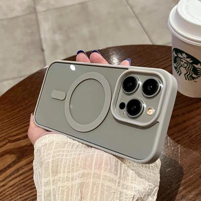 Простой и прозрачный, подходит для Apple 16 чехол для мобильного телефона магнитная присоска iPhone14 титан 15ProMax силиконовый противоударный жесткий чехол