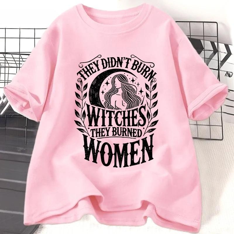 Vintage Feminist T Shirt Y2K Witch Graphic Tee They Didnt Burn Witches They Burned Women Unisex cheap clothing with free shipping