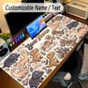 Dinosaur Theme Personalized Mouse Pad Custom Name Text Non Slip Desk Pad For Laptop Office Desktop