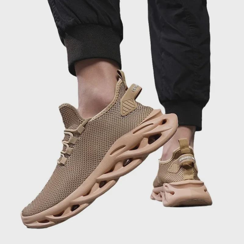 Мужские кроссовки Ah Fei 2024 с большой дышащей сеткой - мягкая подошва для повседневных видов спорта