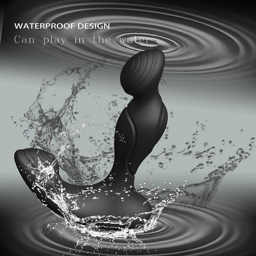 Мощный мужской массажер простаты Беспроводное управление Анальная пробка Кольцо Задержка эякуляции Анальная пробка Вибратор Секс-игрушка для мужчин Мастурбатор