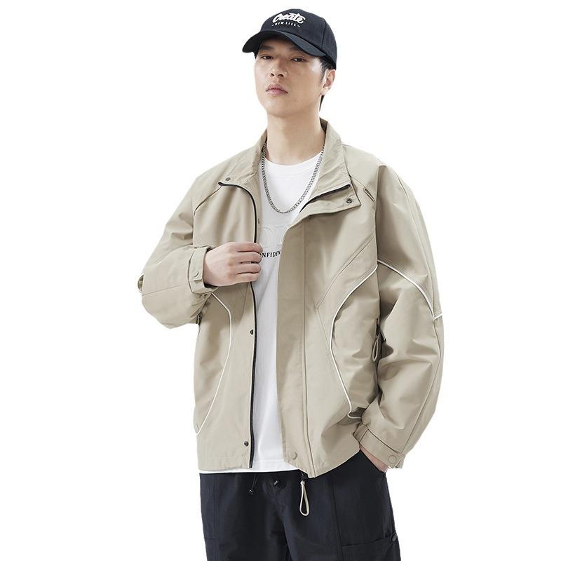 Ji American куртка с воротником-стойкой мужская ветрозащитная и водонепроницаемая свободная повседневная куртка с инструментами Tide