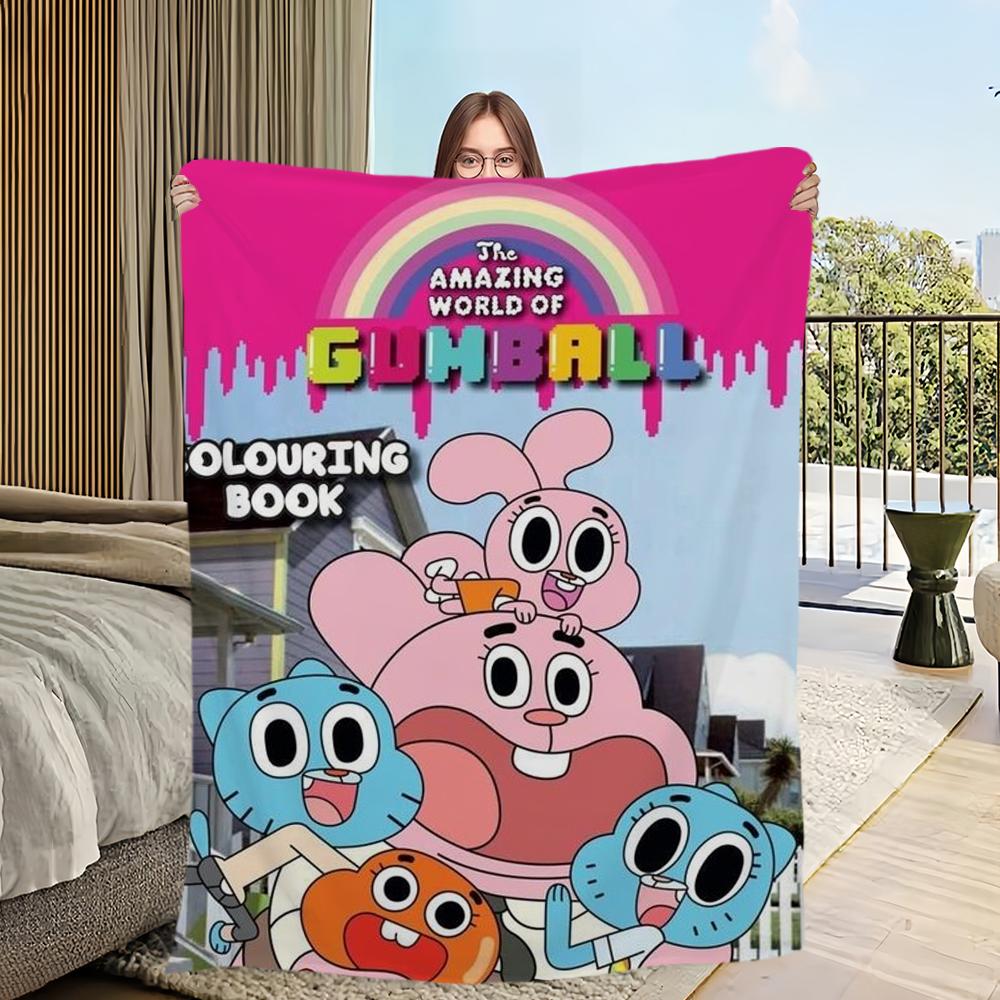 Удивительный мир G-Gumball Одеяло Приятный к коже комфорт теплое мягкое плюшевое одеяло подходит для дивана гостиной офиса спальни