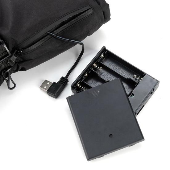 1 пара перчаток с электрообогревом и батарейным отсеком, USB-интерфейсом, питанием от аккумулятора, 3 уровнями регулировки температуры, ветрозащитными водонепроницаемыми перчатками
