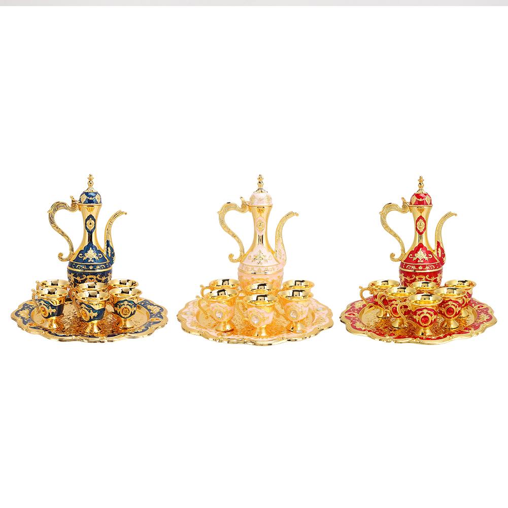 Metal Wine Drinking Cups Hip Flask Set Russian Style Home Art Crafts Wedding Gift