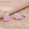 Fashion Oval Rose Gold Color Egg Shape Glass Crystal Drop Earrings For Women Wedding Elegant Jewelry Cubic Zirconia Eardrop