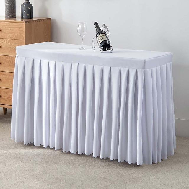 Rectangular Tablecloth Conference Exhibition Solid Table Cover Elegant Table Skirt For Wedding Banquet Party Desk Decor