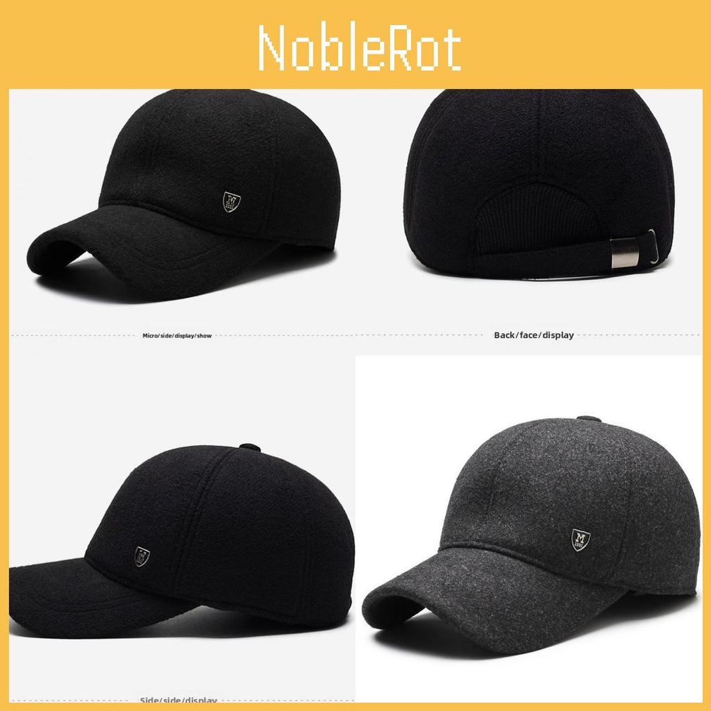 Simple Solid Color Middle Aged Warm Windproof Baseball Cap For Cold Seasons