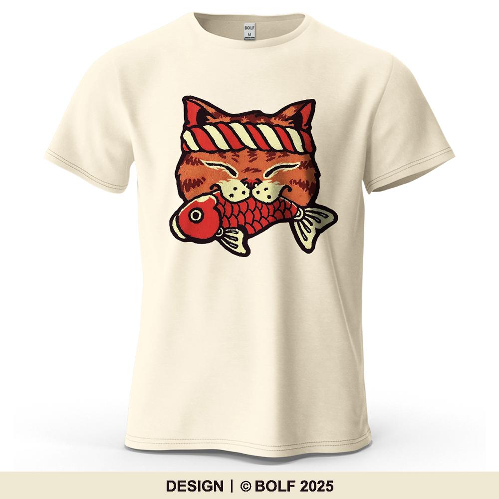 Lucky Cat with Red Fish T-Shirt