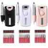 Перезаряжаемая дрель для ногтей, 35000 об/мин, для маникюра, низкий уровень шума, профессиональная электрическая шлифовальная машина для ногтей, набор аксессуаров