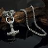 Подвеска в виде головы волка в стиле скандинавского викинга: Ожерелье с руной «Коготь медведя» для мужчин — амулет для вечеринки в стиле панк